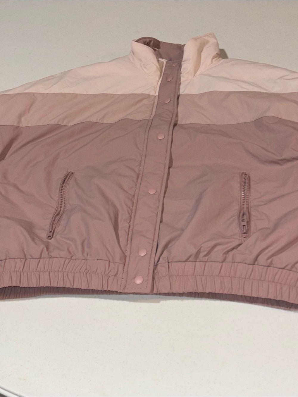 American Eagle Outfitters Pink Colorblock Puffer Jacket